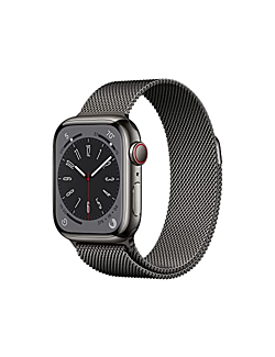 Apple Watch Series 8 GPS + Cellular 41mm Graphite Stainless Steel Case with Graphite Milanese Loop