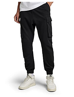 G-Star Raw Men's Cargo Pocket Sweatpants-Closeout, Dark Black, Large