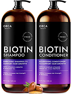 Biotin Shampoo and Conditioner Shampoo for Thinning Hair and Hair Loss - Routine Shampoo and Conditioner for Women Hair Loss Hair Thickening Shampoo -  Biotin Shampoo and Conditioner for Hair Growth