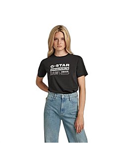 G-Star Raw Women's RAW Graphic Logo Slim Fit T-Shirt, Originals: Dark Black, XX-Small