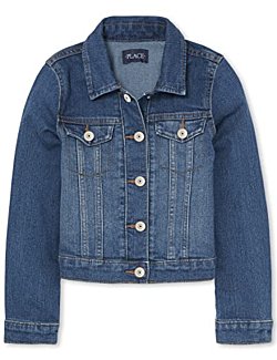 The Children's Place girls Basic Denim Jacket, Azure Wash, Small US