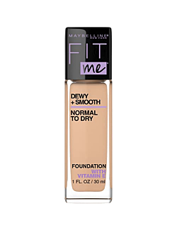 Maybelline Fit Me Dewy + Smooth Foundation Makeup, Nude Beige, 1 Count