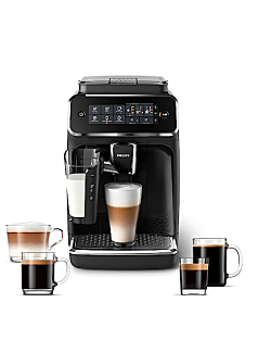 Philips 3200 Series Fully Automatic Espresso Machine, LatteGo Milk Frother, 5 Coffee Varieties, Intuitive Touch Display, 100% Ceramic Grinder, AquaClean Filter, My Coffee Choice, Black (EP3241/54)