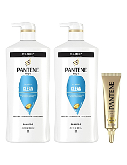 Pantene Shampoo Twin Pack with Hair Treatment, Classic Clean