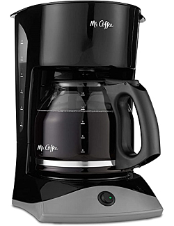 Mr. Coffee Coffee Maker with Auto Pause and Glass Carafe, 12 Cups, Black