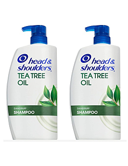 Head & Shoulders Dandruff Shampoo Twin Pack Infused with Tea Tree Oil Hydrate Scalp 32.1 Each Twin Pack, Green, 64.2 Fl Oz