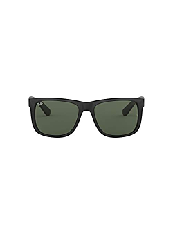 Ray-Ban unisex adult Rb4165 Justin Sunglasses, Black/Green, 55 mm US