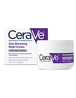 CeraVe Skin Renewing Night Cream | Niacinamide, Peptide Complex, and Hyaluronic Acid Moisturizer for Face | 1.7 Ounce