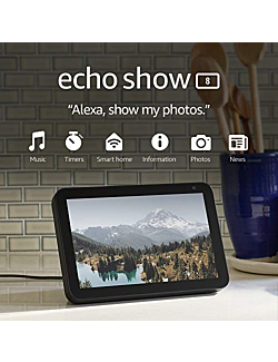 Echo Show 8 (1st Gen, 2019 release) -- HD smart display with Alexa – Unlimited Cloud Photo Storage – Digital Photo Display - Charcoal