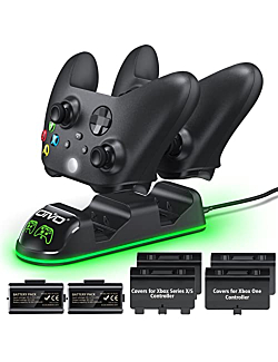 OIVO XSX Controller Charger Station with 2 Packs 1300mAh Rechargeable Battery Packs for Xbox Series X/S/One/Elite/Core Controller, Xbox Charging Dock, Charge Kit, Charger Station for Xbox Controller