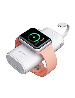 iWALK Portable Apple Watch Charger, 9000mAh Power Bank with Built in Cable, Apple Watch and Phone Charger, Compatible with Apple Watch Series 6/Se/5/4/3/2, iPhone 13/12/12 Pro Max/ 11/6s,iPod,White