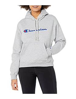 Champion Crewneck, Powerblend Relaxed Crew Hoodie, Best Pullover Hooded Sweatshirts for Women, Script, Oxford Gray-Y08113, X-Small