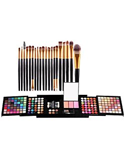 All In One Makeup Set Eyeshadow Pigmented Waterproof Blush Concealer Makeup Eyebrow Powder Palette WomenCosmetics Kit + 20pcs brush… (177 color with brush)