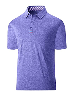 ZITY Golf Polo Shirts for Men Short Sleeve Athletic Tennis T-Shirt 017-5-Purple-M