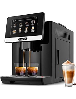 Zulay Magia Fully Automatic Espresso Machine With Grinder - 19 Customizable Coffee Options - Auto-Cleaning For Easy Maintenance - Milk-Foam System For Latte, Cappuccino, Macchiato - New Silver