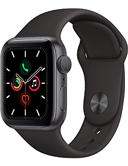 Apple Watch Series 5 (GPS, 40MM) - Space Gray Aluminum Case with Black Sport Band (Renewed)