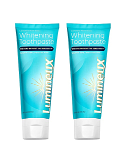 Lumineux Teeth Whitening Toothpaste 2 Pack - Enamel Safe for Sensitive & Whiter Teeth - Certified Non-Toxic, Fluoride Free, No Alcohol, Artificial Colors, SLS Free & Dentist Formulated - 3.75 Oz