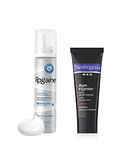 Hair Loss & Regrowth Foam and Neutrogena Age Fighter Men's Anti-Wrinkle Face Moisturizer Lotion