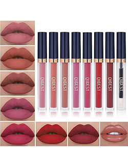 7Pcs Matte Liquid Lipstick + 1Pcs Lip Plumper Makeup Set Kit, Long Lasting Waterproof Velvet Lip Gloss Set, Pigmented Lip Makeup Gift Sets for Girls and Women