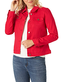 Riders by Lee Indigo Women's Denim Jacket, Jalapeno Cherry Red, X-Small