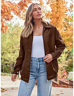 AUTOMET Women's Oversized Faux Leather Jacket in Caramel, featuring a relaxed fit and classic moto design.