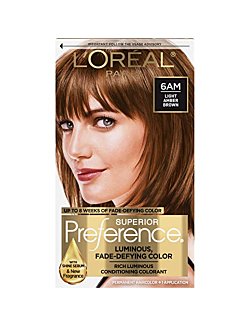 L'Oreal Paris Superior Preference Fade-Defying + Shine Permanent Hair Color, 6AM Light Amber Brown, Pack of 1, Hair Dye