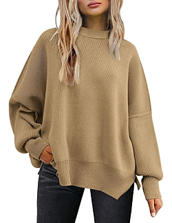 Stylish Oversized Ribbed Knit Sweater for Women 2023 Fall