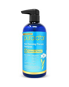 PURA D'OR Hair Thinning Therapy Biotin Shampoo ORIGINAL Scent (16 oz) w/Argan Oil, Herbal DHT Blockers, Zero Sulfates, Natural Ingredients For Men & Women, All Hair Types (Packaging may vary)