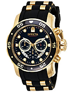 Invicta Men's 6981 Pro Diver Collection Chronograph Black Dial Black Dress Watch