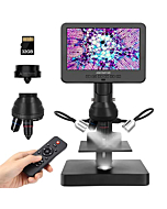 Andonstar AD246S-P HDMI Digital Microscope with 7'' Screen, 4000x 3 Lens 2160P UHD Video Record, Coin Microscope for Error Coins, Biological Microscope Kit for Adults and Kids, Prepred Slides