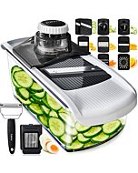 Fullstar 11 in 1 Mandoline Slicer, Vegetable Slicer & Cheese Grater | Kitchen Gadgets with Peeler, Spiralizer, Juicer, Egg Slicer & Julienne Cutter (+Safety Glove & Cleaning Brush)