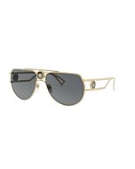 Versace VE 2225 100287 Gold Metal Aviator Sunglasses Grey Lens