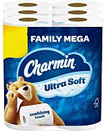 Charmin Ultra Soft Cushiony Touch Toilet Paper, 24 Family Mega Rolls = 123 Regular Rolls