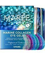 Maree Eye Gels - Pearl Eye Masks that Reduce Wrinkles, Puffy Eyes, Dark Circles, Eye Bags with Natural Marine Collagen, Hyaluronic HA - Anti Aging Under Eye Patches, Face Moisturizer Treatment