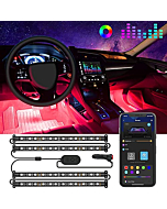 Govee Car LED Lights, Smart Car Interior Lights with App Control, RGB Inside Car Lights with DIY Mode and Music Mode, 2 Lines Design LED Lights for Cars with Car Charger, DC 12V