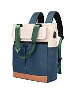 Women Convertible Tote Daypack Laptop Backpack Wide Top Open College School Travel Casual Bag, Fits 15.6 Inch Laptop, Green