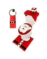 JOYIN 5 Pieces Christmas Theme Bathroom Decoration Set w/ Toilet Seat Cover, Rugs, Tank Cover, Toilet Paper Box Cover and Santa Towel for Xmas Indoor Décor, Party Favors (Santa)