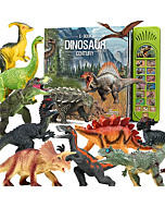 FRUSE Dinosaur Toys for Kids 3-5 - 12Pcs Dinosaur Figures w / Interactive Dinosaur Sound Book,Included Realistic Roars,Story & QA & Volume Adjust E-Book Animal Toy for 3 4 5 6 Kids