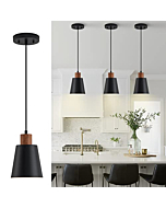 FookChak 3-Pack Black Pendant Light Farmhouse Small Pendant Kitchen Island Light for Dining Room,Bar,Kitchen Sink,6in Wide,E26,Modern Black