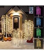 Lamerge 3pcs Lighted Willow Tree, 4ft/5ft/6ft Colorful LED Birch Tree for Christmas Decoration,RGB Led Tree with Remote Weeping Willow Tree Christmas Tree Halloween Tree, White