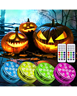 Halloween LED Pumpkin Lights Battery Operated Jack-O-Lantern Lights Waterproof Color Changing Pumpkin Lights with Timer / Remote for Halloween Pumpkin Decorations 4pcs