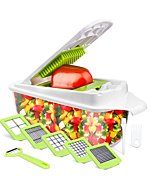 Food Dicer 5 Blades, Onion Dicer Chopper, Kitchen Chopper, Fruit and Veggie Chopper for Vegetables Chopper, Food Prep Chopper, Light Green