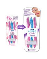 Schick Hydro Silk Touch-Up Multipurpose Exfoliating Dermaplaning Tool, Eyebrow Razor, and Facial Razor with Precision Cover, 3 Count