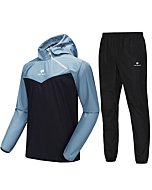 HOTSUIT Sauna Suit for Men Sweat Sauna Jacket Pant Gym Workout Sweat Suits, Blue, M