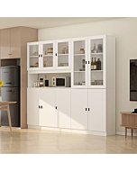 DiDuGo Kitchen Hutch Storage Cabinet with Shelves & Doors, Kitchen Storage Cabinets Cupboard, Freestanding Pantry Cabinets for Kitchen White (78.7”W x 12.2”D x 70.9”H)