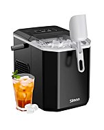 Silonn Ice Maker Countertop, Portable Ice Machine with Carry Handle, Self-Cleaning Ice Makers with Basket and Scoop, 9 Cubes in 6 Mins, 26 lbs per Day, Ideal for Home, Kitchen, Camping, RV