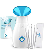 Ionic NanoSteamer - 3-in-1 Facial Steamer with Precise Temp Control - Atomizer - Mist - Humidifier- Unclogs Pores - Blackheads - Spa Quality - NanoSteam