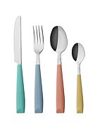 ANNOVA 24PCS Flatware Set Stainless Steel Silverware/Cutlery Set With Colored Handles Comfortable to Hold - Dinner Forks, Dinner Knives, Dinner Spoons, Dessert Spoons - (Mix Color)