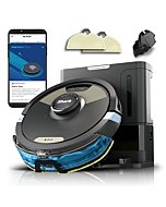 Shark Robot Vacuum & Mop Combo, Powerful Suction, Matrix Plus, 60-Day Debris Capacity, HEPA Bagless Self Empty Base, Sonic Mopping, Home Mapping for Pet Hair, Carpets & Hardfloor, Black/Gold, AV2610WA