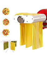 ANTREE Pasta Maker Attachment for KitchenAid Stand Mixers with Pasta Drying Rack & Cleaning Brush, 3-1 Set includes Pasta Sheet Roller, Spaghetti Cutter, Fettuccine Cutter